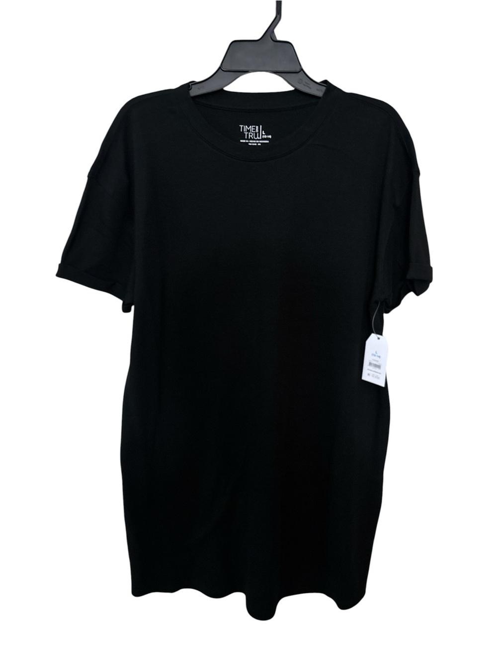 Time and Tru Womens Classic Black Crewneck T‑Shirt